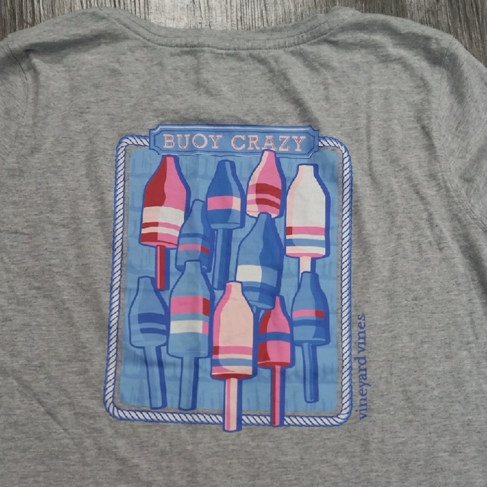Vineyard Vines Gray Tee "Bouy Crazy"